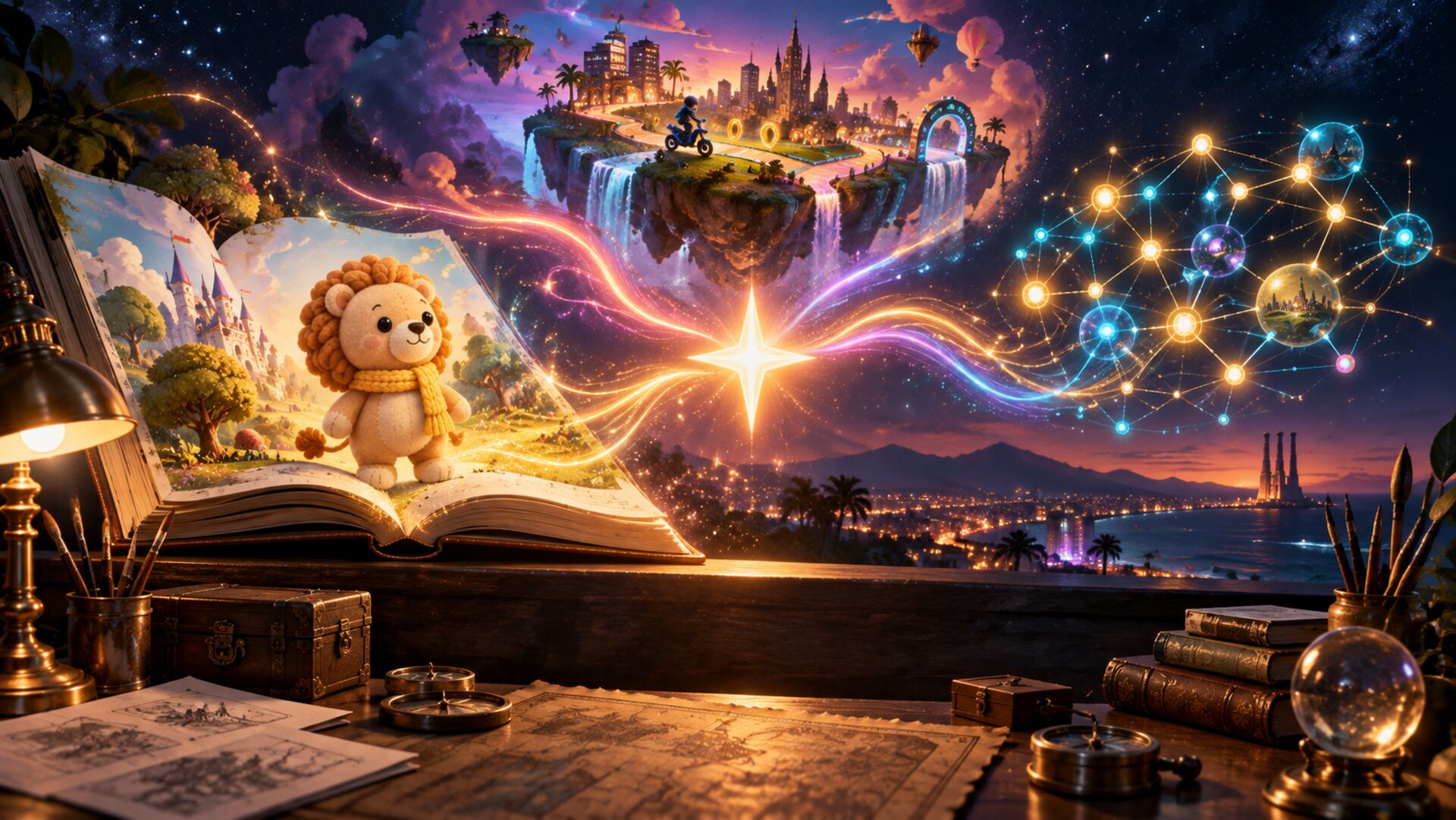 Arte creado por Arkana: una chispa que se convierte en libros, videojuegos y mundos